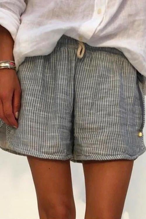 Margovil Fashion Style Drawstring Waist Striped Shorts