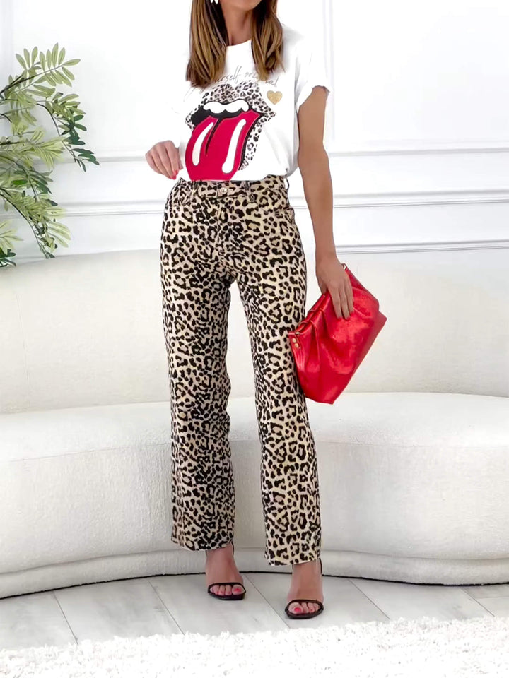Women's Leopard Print Casual Suit