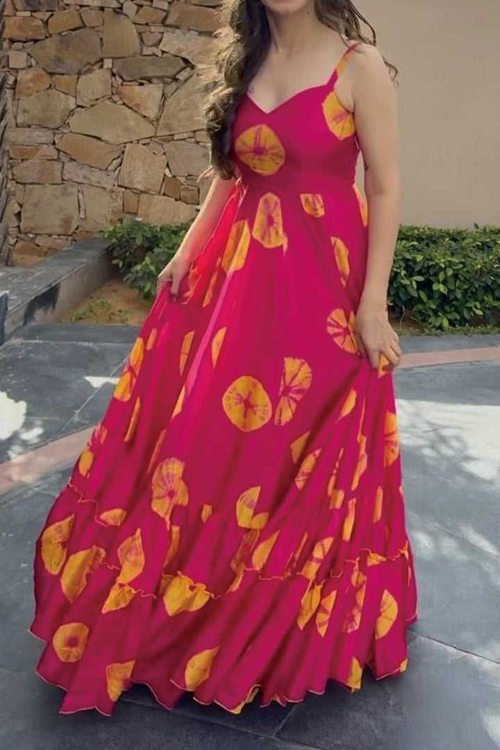 Women's Sling Print Maxi Dress