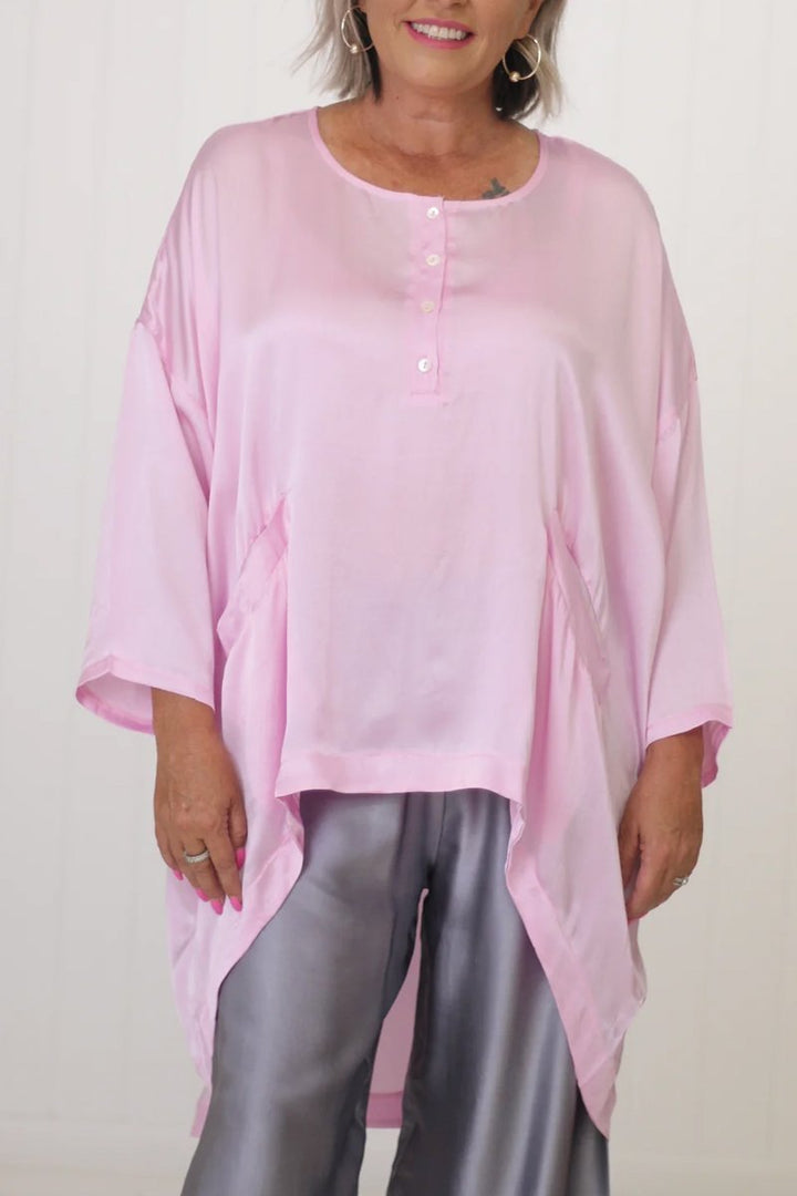 Women's Solid Satin Lounge Top