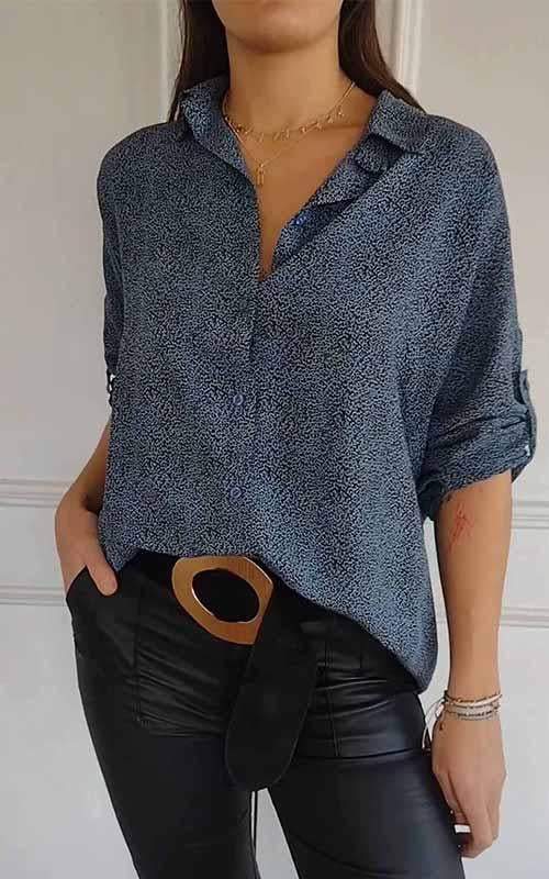 Women's Lapel Single Breasted Shirt