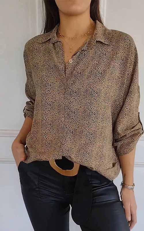 Women's Lapel Single Breasted Shirt