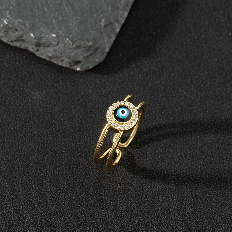 Colored Zircon Devil's Eye Open Ring