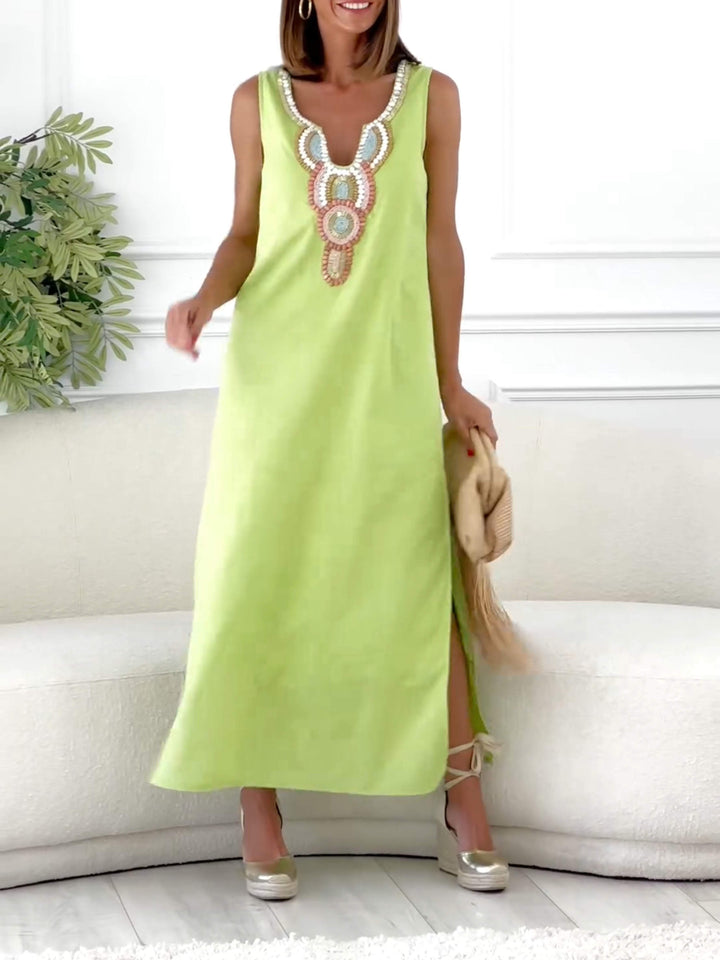 Women's Cotton and Linen Casual Dress