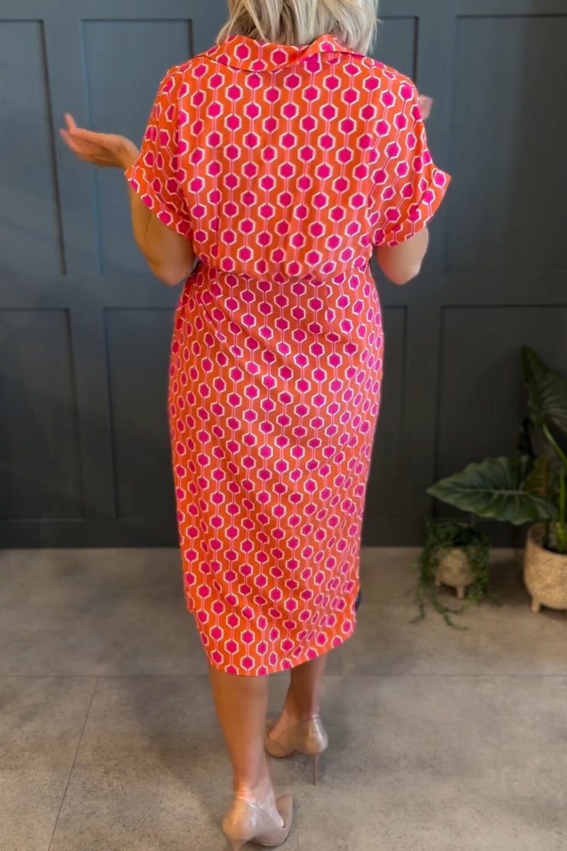 Women's V-neck printed dress