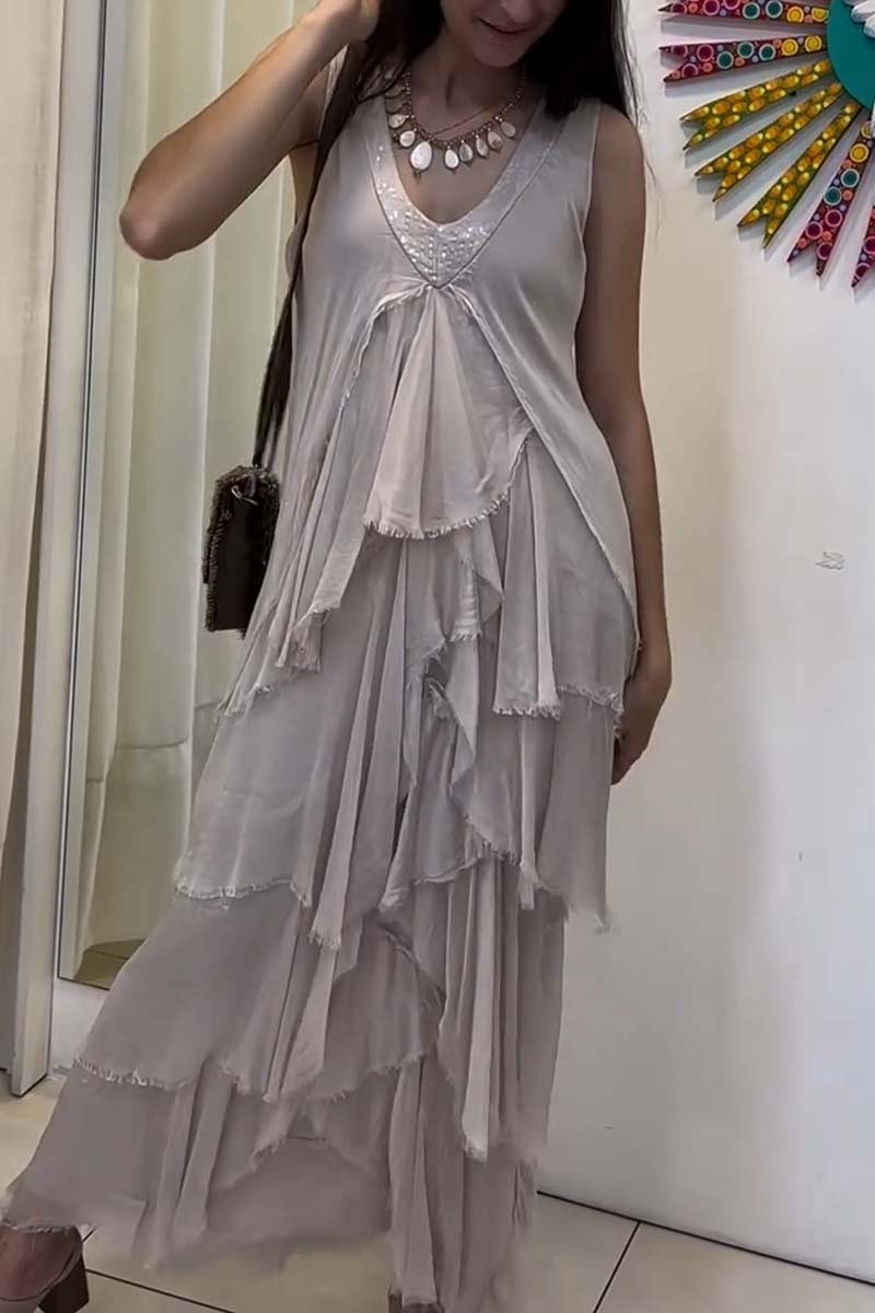 Women's Elegant Sleeveless Cake Dress
