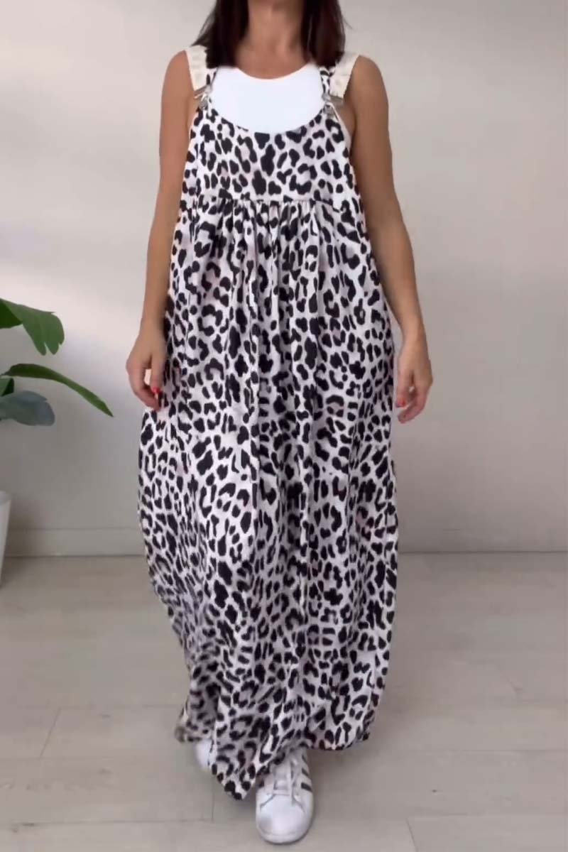 Women's Casual Strap Leopard Print Dress